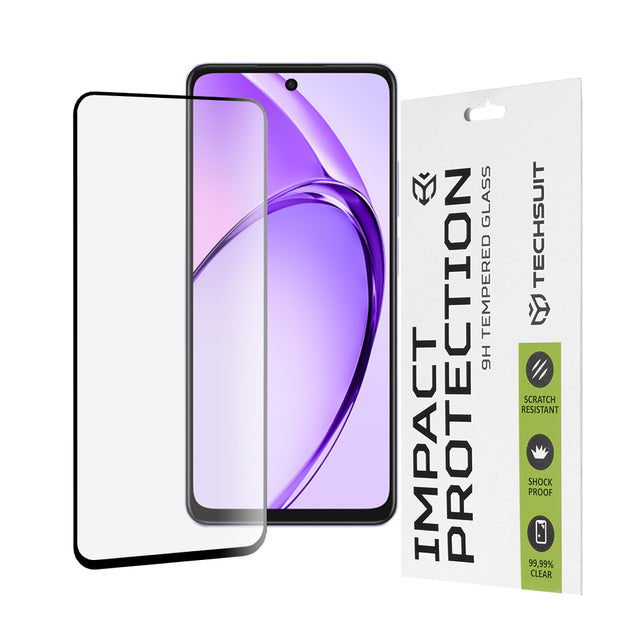 Folie de protectie Techsuit 111D Full Cover / Full Glue Glass compatibil cu Oppo A40 4G / A60 5G, Negru