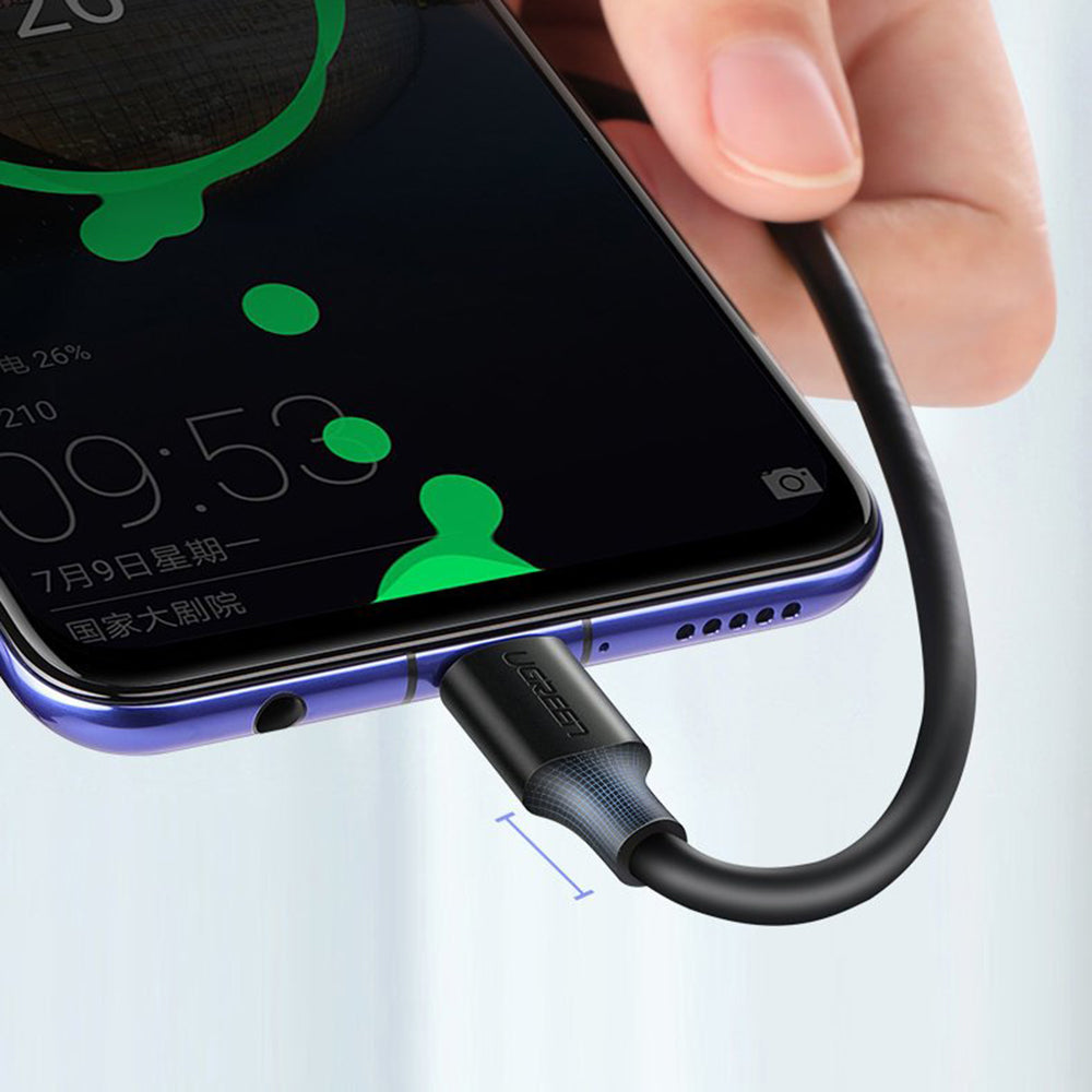 Cablu Ugreen US287 (60123), USB-C, 18W, 2m, Alb