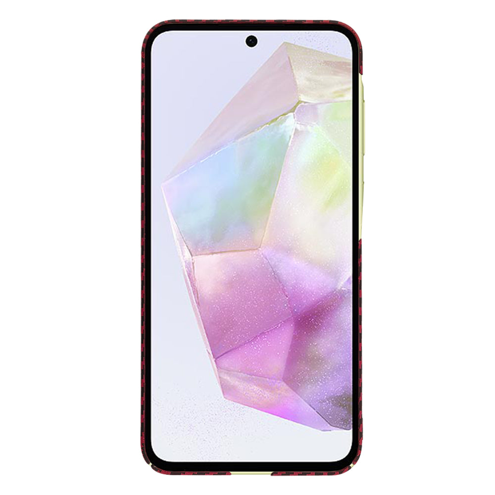 Husa de protectie Techsuit Carbonite FiberShell compatibil cu Samsung Galaxy A35 5G, Rosu