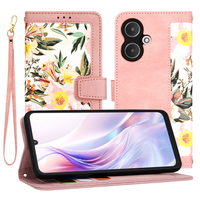 Husa de protectie Techsuit FlipCraft compatibil cu Xiaomi Redmi 13C 5G, Sweetheart Pink