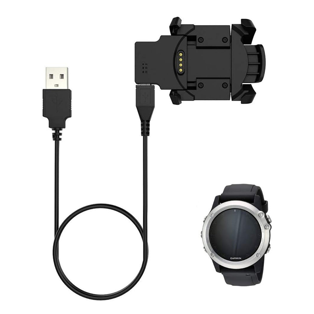 Incarcator Techsuit SmartWatch Wireless Charging Cable (TGC5), for Garmin Fenix 3 / 3 HR / 3 Sapphire with Desk Holder, 1m, Negru