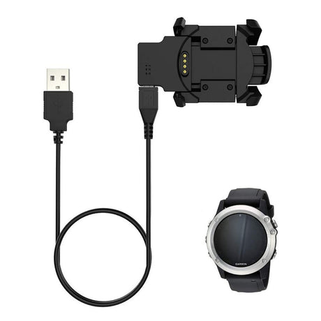 Incarcator Techsuit SmartWatch Wireless Charging Cable (TGC5), for Garmin Fenix 3 / 3 HR / 3 Sapphire with Desk Holder, 1m, Negru