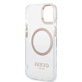 Husa de protectie Guess Metal Outline MagSafe (GUHMP15MHTRMD) compatibil cu iPhone 15 Plus, Auriu
