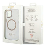 Husa de protectie Guess Metal Outline MagSafe (GUHMP15MHTRMD) compatibil cu iPhone 15 Plus, Auriu
