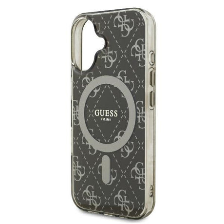 Husa de protectie Guess IML 4G Background MagSafe (GUHMP16MH4DTEW) compatibil cu iPhone 16 Plus, Maro