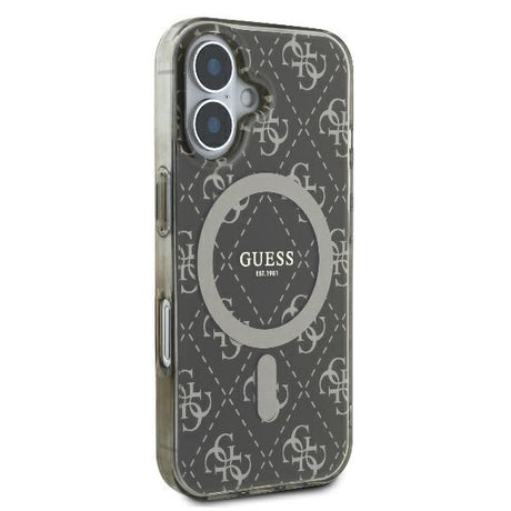 Husa de protectie Guess IML 4G Background MagSafe (GUHMP16SH4DTEW) compatibil cu iPhone 16, Maro
