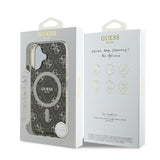Husa de protectie Guess IML 4G Background MagSafe (GUHMP16SH4DTEW) compatibil cu iPhone 16, Maro