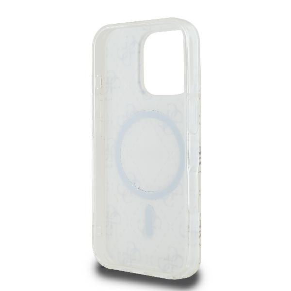 Husa de protectie Guess IML 4G Background MagSafe (GUHMP16LH4DTEH) compatibil cu iPhone 16 Pro, Alb