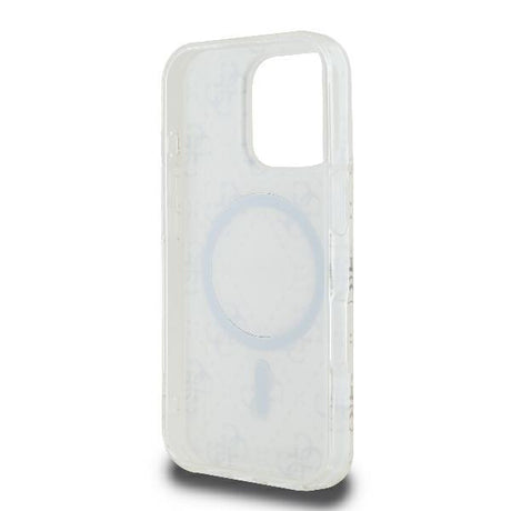 Husa de protectie Guess IML 4G Background MagSafe (GUHMP16LH4DTEH) compatibil cu iPhone 16 Pro, Alb
