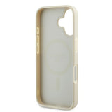 Husa de protectie Guess Grained Gold Ring MagSafe (GUHMP16SPGHSMME) compatibil cu iPhone 16, Bej