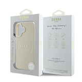 Husa de protectie Guess Grained Gold Ring MagSafe (GUHMP16SPGHSMME) compatibil cu iPhone 16, Bej
