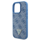 Husa de protectie Guess Leather Metal Logo Strass Crossbody (GUHCP16LP4TDSCPB) compatibil cu iPhone 16 Pro, Albastru