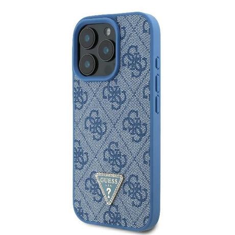 Husa de protectie Guess Leather Metal Logo Strass Crossbody (GUHCP16XP4TDSCPB) compatibil cu iPhone 16 Pro Max, Albastru