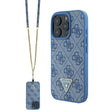 Husa de protectie Guess Leather Metal Logo Strass Crossbody (GUHCP16XP4TDSCPB) compatibil cu iPhone 16 Pro Max, Albastru