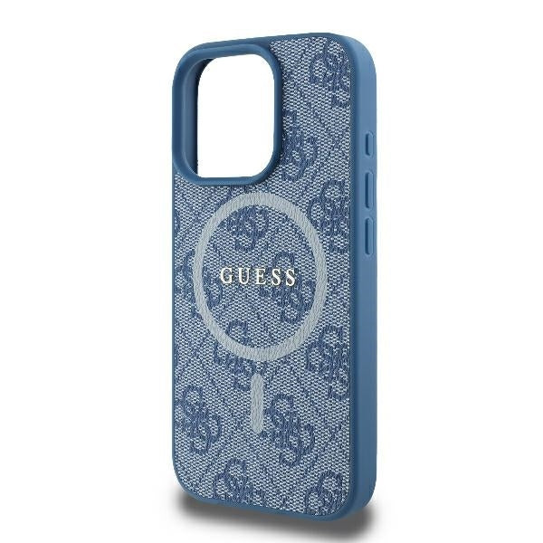 Husa de protectie Guess 4G Ring Classic Logo MagSafe (GUHMP16LG4GFRB) compatibil cu iPhone 16 Pro, Albastru