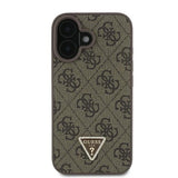 Husa de protectie Guess Leather Metal Logo Strass Crossbody (GUHCP16SP4TDSCPW) compatibil cu iPhone 16, Maro