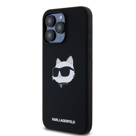 Husa de protectie Karl Lagerfeld Silicone MagSafe compatibil cu iPhone 15 Pro Max, Negru