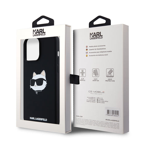 Husa de protectie Karl Lagerfeld Silicone MagSafe compatibil cu iPhone 15 Pro Max, Negru