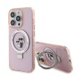 Husa de protectie Karl Lagerfeld Hardcase Ring Stand MagSafe (KLHMP15XHMRSKCP) compatibil cu iPhone 15 Pro Max, Roz Karl&Choupette