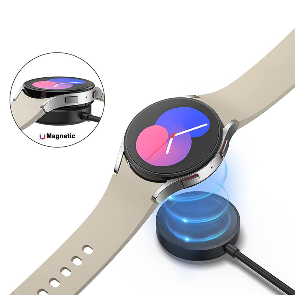 Incarcator Techsuit SmartWatch Wireless Charging Cable (TSC11), for Samsung Galaxy Watch 3/4/5/6/8/Ultra2, 2.5W, PC Case with Desk Holder, Negru