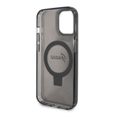 Husa de protectie Guess Ring Stand Script Glitter MagSafe (GUHMP15SHRSGSK) compatibil cu iPhone 15, Negru