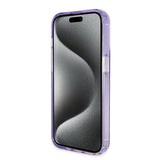 Husa de protectie Guess Ring Stand Script Glitter MagSafe compatibil cu iPhone 15 Pro (GUHMP15LHRSGSU), Mov