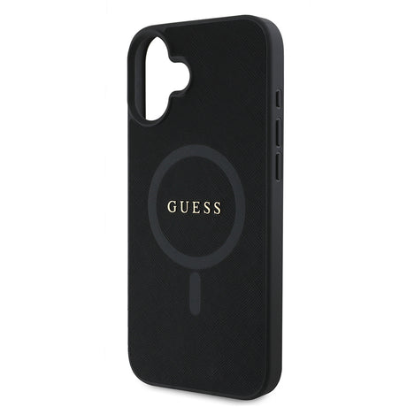 Husa de protectie Guess Saffiano Classic Logo MagSafe (GUHMP16MPSAHMCK) compatibil cu iPhone 16 Plus, Negru