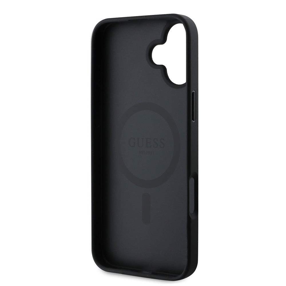 Husa de protectie Guess Saffiano Classic Logo MagSafe (GUHMP16MPSAHMCK) compatibil cu iPhone 16 Plus, Negru