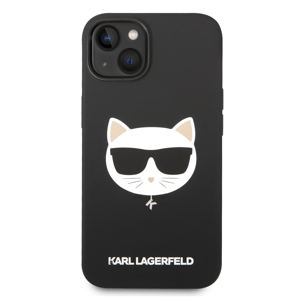 Husa de protectie Karl Lagerfeld Silicone MagSafe (KLHMP14MSLCHBK) compatibil cu iPhone 14 Plus, Choupette Head