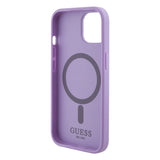 Husa de protectie Guess Saffiano MagSafe (GUHMP15SPSAHMCU) compatibil cu iPhone 15, Mov