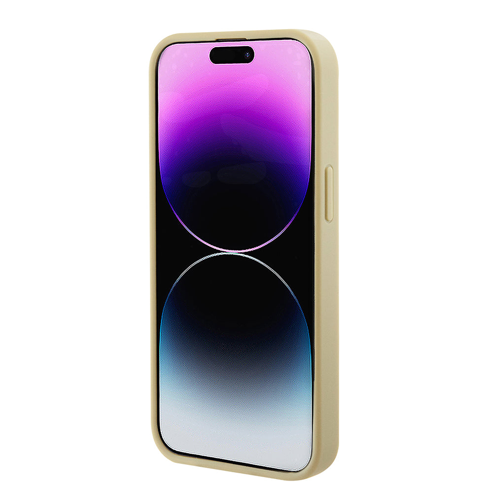 Husa de protectie Guess Saffiano MagSafe (GUHMP15MPSAHMCB) compatibil cu iPhone 15 Plus, Auriu