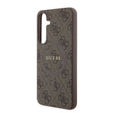 Husa de protectie Guess 4G Collection Leather MagSafe (GUHMS24MG4GFRW) compatibil cu Samsung Galaxy S24 Plus, Maro