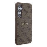 Husa de protectie Guess 4G Collection Leather MagSafe (GUHMS24MG4GFRW) compatibil cu Samsung Galaxy S24 Plus, Maro
