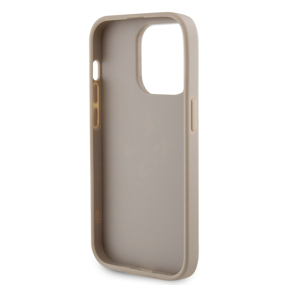 Husa de protectie Guess Leather Perforated 4G (GUHCP15LPSP4LGD) compatibil cu iPhone 15 Pro, Auriu