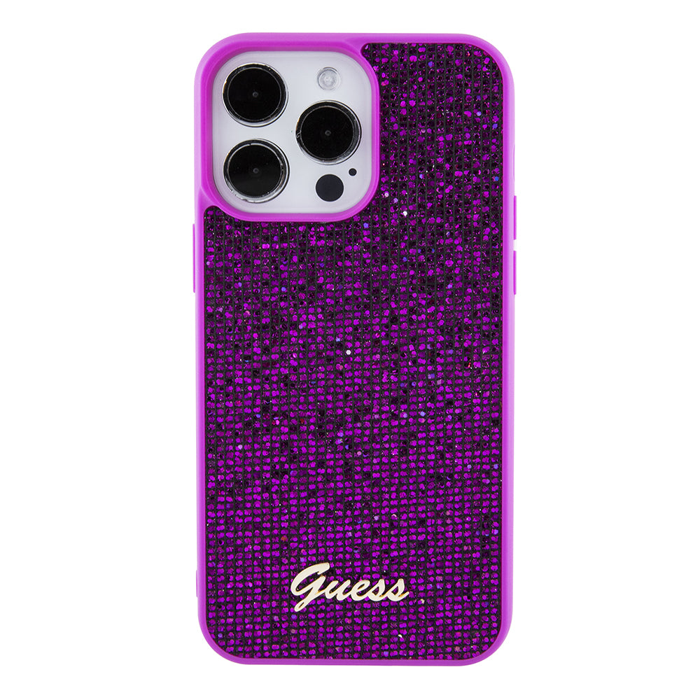 Husa de protectie Guess Disco Metal Script (GUHCP15XPMSDGSF) compatibil cu iPhone 15 Pro Max, Fuchsia