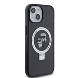 Husa de protectie Karl Lagerfeld Hardcase Ring Stand MagSafe (KLHMP15SHMRSKCK) compatibil cu iPhone 15, Karl&Choupette