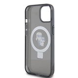 Husa de protectie Karl Lagerfeld Hardcase Ring Stand MagSafe (KLHMP15SHMRSKCK) compatibil cu iPhone 15, Karl&Choupette
