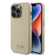 Husa de protectie Guess Glitter Glossy Script (GUHCP15LPGMCSD) compatibil cu iPhone 15 Pro, Sparkle Beige
