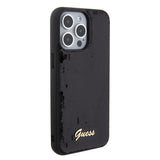 Husa de protectie Guess Sequin Script Metal (GUHCP15XPSFDGSK) compatibil cu iPhone 15 Pro Max, Negru
