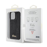 Husa de protectie Guess Sequin Script Metal (GUHCP15XPSFDGSK) compatibil cu iPhone 15 Pro Max, Negru