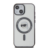 Husa de protectie Karl Lagerfeld IML MagSafe (KLHMP15SHKHNOTK) compatibil cu iPhone 15, Transparent Karl`S Head