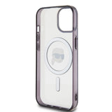 Husa de protectie Karl Lagerfeld IML MagSafe (KLHMP15SHKHNOTK) compatibil cu iPhone 15, Transparent Karl`S Head