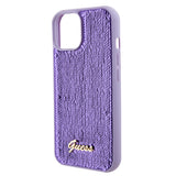 Husa de protectie Guess Sequin Script Metal (GUHCP15SPSFDGSU) compatibil cu iPhone 15, Mov