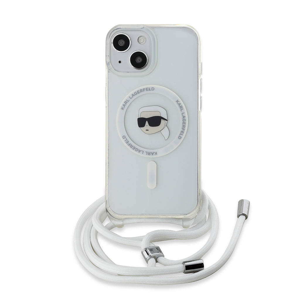 Husa de protectie Karl Lagerfeld IML Crossbody MagSafe (KLHMP15SHCKHNT) compatibil cu iPhone 15, Karl Head