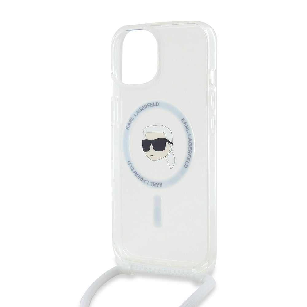 Husa de protectie Karl Lagerfeld IML Crossbody MagSafe (KLHMP15SHCKHNT) compatibil cu iPhone 15, Karl Head
