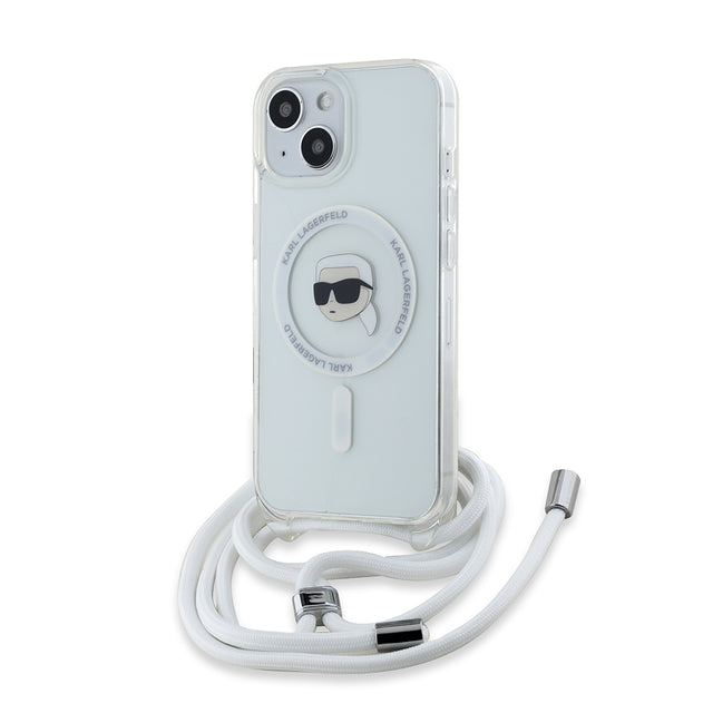 Husa de protectie Karl Lagerfeld IML Crossbody MagSafe (KLHMP15SHCKHNT) compatibil cu iPhone 15, Karl Head