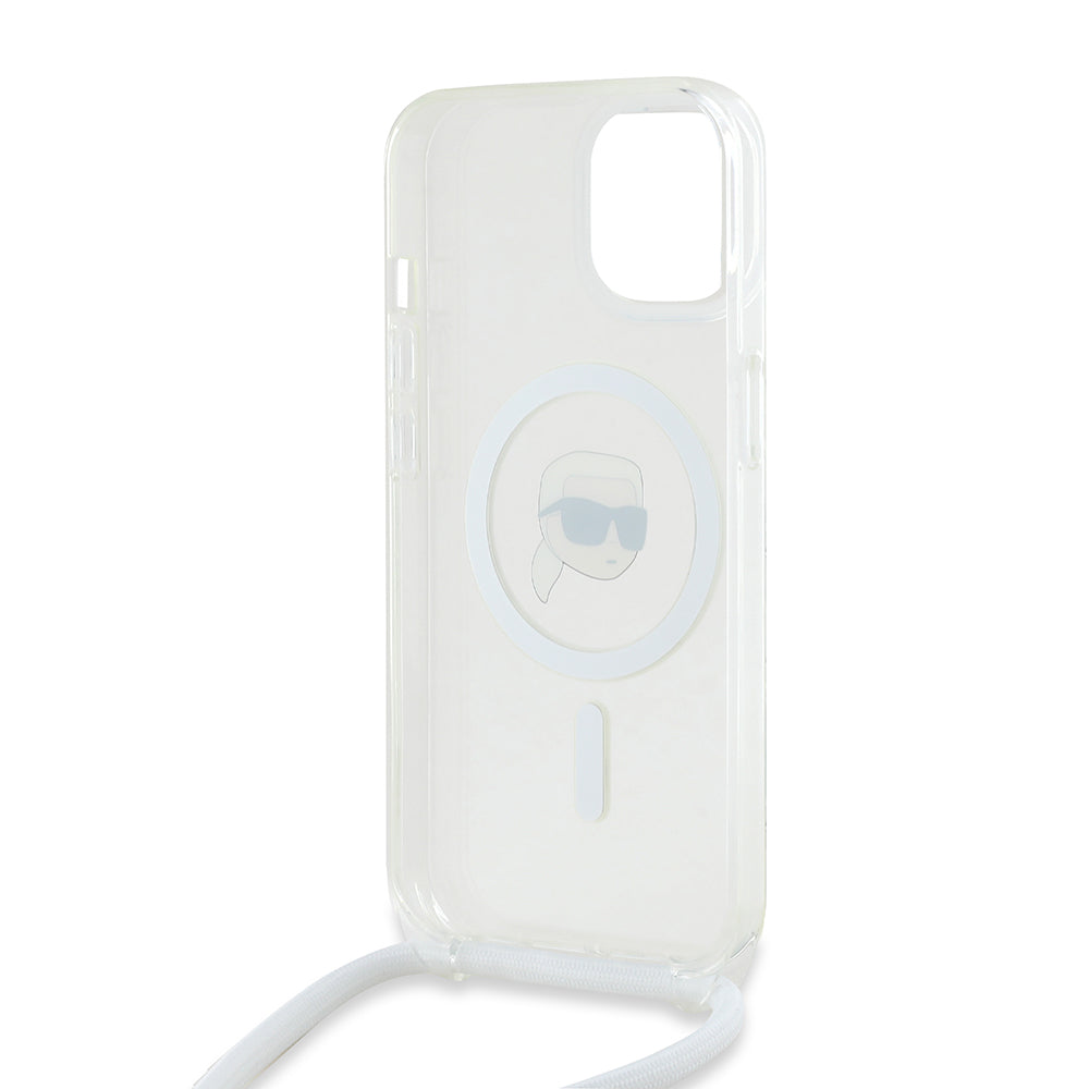 Husa de protectie Karl Lagerfeld IML Crossbody MagSafe (KLHMP15SHCKHNT) compatibil cu iPhone 15, Karl Head