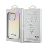 Husa de protectie Guess Saffiano Iridescent Script (GUHCP15LPSAIRSD) compatibil cu iPhone 15 Pro, Auriu