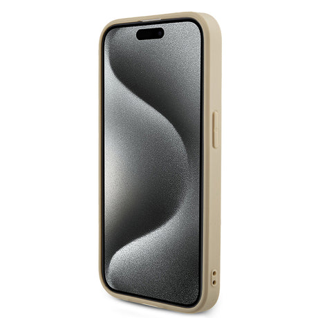 Husa de protectie Guess Saffiano Iridescent Script (GUHCP15LPSAIRSD) compatibil cu iPhone 15 Pro, Auriu