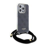 Husa de protectie Guess Crossbody Cord 4G Print (GUHCP15LHC4SEK) compatibil cu iPhone 15 Pro, Negru